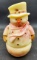 Fenton Burmese Snowman Fairy Light Uranium Glass