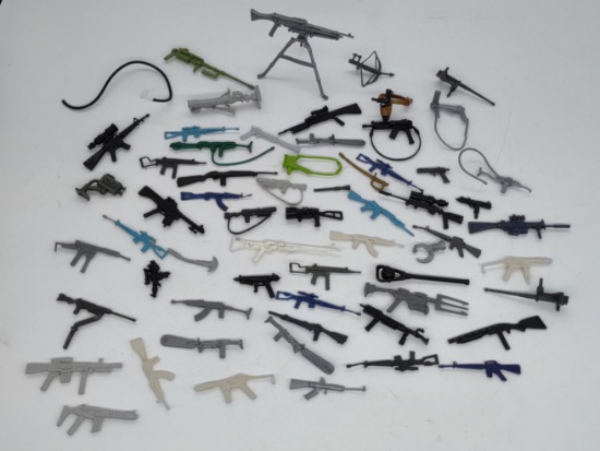 Large Lot of 1980s Hasbro G.I. Joe 3.75in ARAH Action Figure Weapons / Guns / Rifles