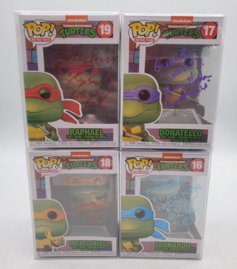 SWAU Authenticated POP! TMNT Teenage Mutant Ninja Turtles Autographed Vinyl Figures