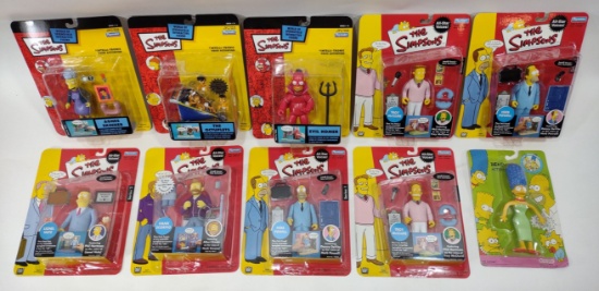 10) Playmates The Simpsons Action Figures On Blister Cards