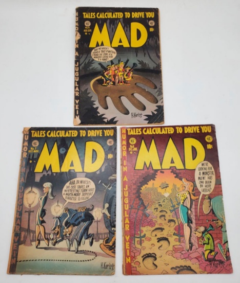1953 Mad Comics 6,7,and 8 Golden Age EC Comic Books