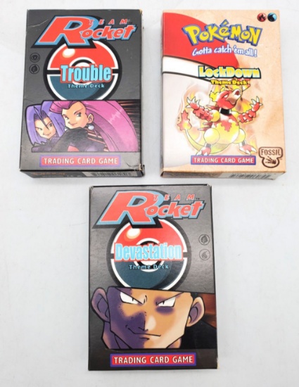3 PokŽmon Theme Decks including Devestation,Trouble, and Lockdown