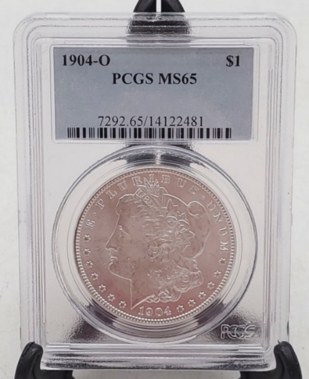 Graded 1904 o Silver Morgan $1 One Dollar Coin MS65