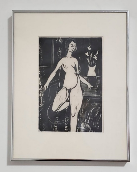 Charles Comfort Female Nude Framed Woodblock Print