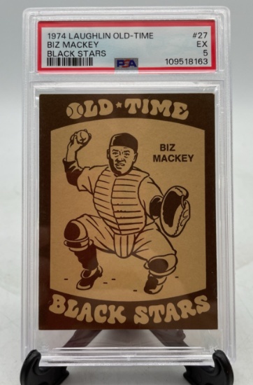 Graded 1974 Laughlin Old Time Black Stars #27 Biz Mackey EX 5 Set Break