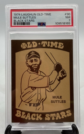 Graded 1974 Laughlin Old Time Black Stars #30 Mule Suttles Near Mint 7 Set Break