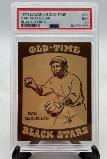 Graded 1974 Laughlin Old Time Black Stars #32 Dan McClellan EX+ 5.5 Set Break