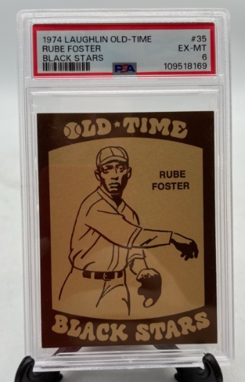 Graded 1974 Laughlin Old Time Black Stars #35 Rube Foster EX-MT 6 Set Break