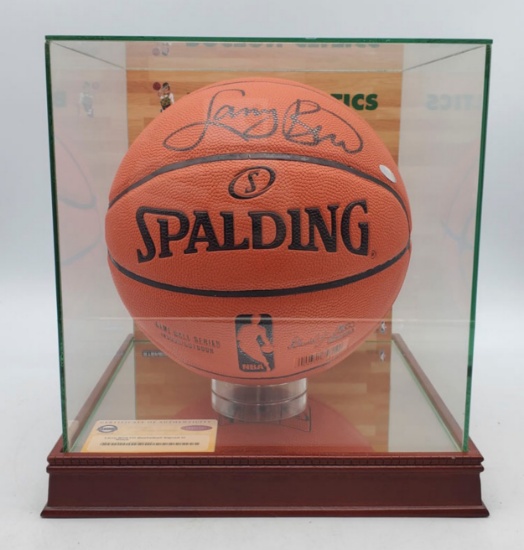 Larry Bird Autographed Basketball authenticated by Steiner.