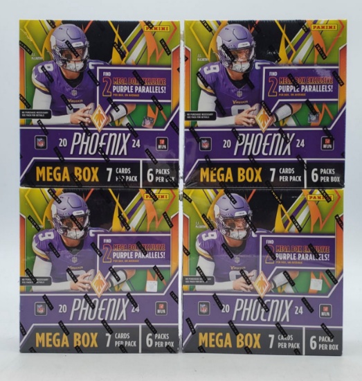 4 Sealed Panini 2024 Phoenix Football Mega Box Ultra Rare Color Blast/Autographs