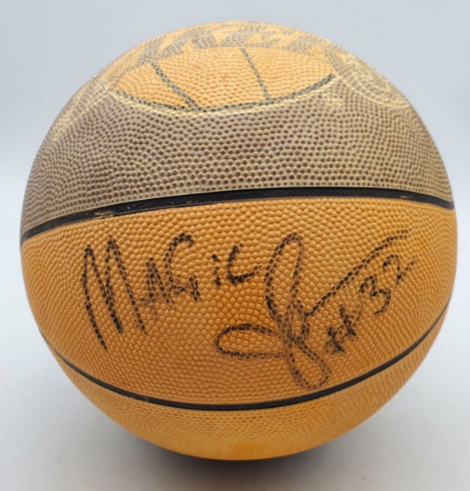 PSA Authentic Magic Johnson Autograph Signature on Los Angeles Lakers NBA Basketball