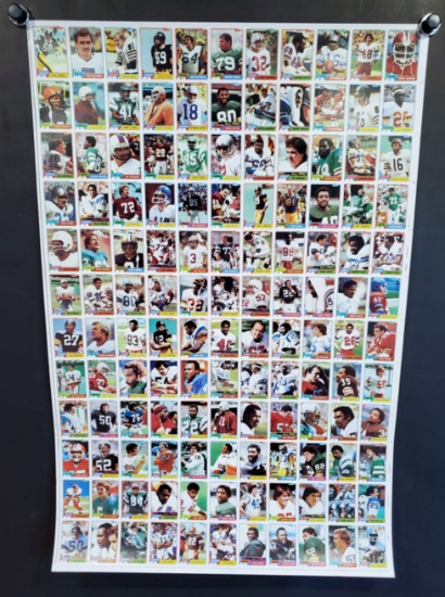 1981 Topps Football Trading Cards Uncut Sheet Featuring 132 Cards