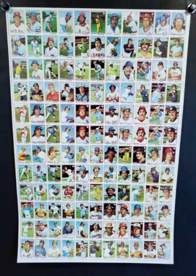 1978 Topps Baseball Trading Cards Uncut Sheet Featuring 132 Cards