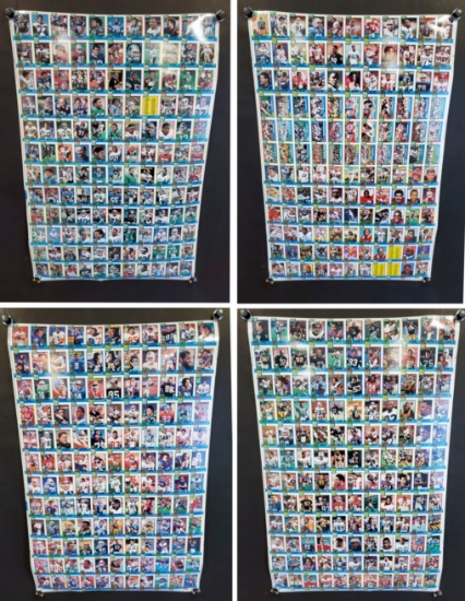 4 Topps 1990 Football Trading Cards Uncut Sheets, 528 Cards, HOFÕs, Rookies