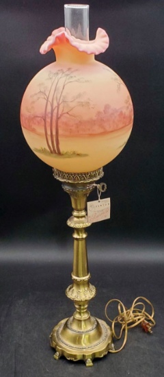 Fenton Burmese "Trees" Limited Edition Table Lamp