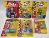 6) Autographed Playmates The Simpsons Action Figures On Blister Cards