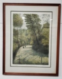 Harold Altman Luxembourg Gardens Matted and Framed Lithograph Print