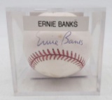JSA Autograph Signature Ernie Banks on Rawlings Baseball