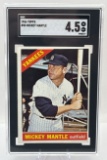 Graded 1966 Mickey Mantle Topps Baseball Card VG-EX+ 4.5