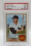 Graded 1968 Mickey Mantle Topps Baseball Card NM 7