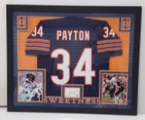 Celebrity Appearances Certified Walter Payton Autographed Index Card Framed and Matted