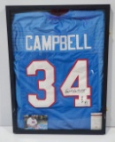 JSA Authentic Earl Campbell Autograph Framed Jersey HOF 91