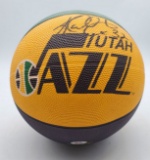 PSA Authentic Karl Malone Autograph Signature on Utah Jazz NBA Basketball
