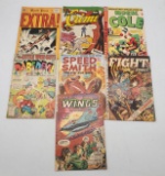 7 1950Õs Golden Age Comic Books including Wings Comics, Fight Comics, and More