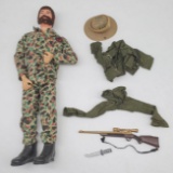 Vintage G. I. Joe Action Figure with Fuzzy Hair and Beard