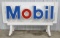 Over 8ft Mobil Gas Station Lighted Sign w/ Custom Rolling Base