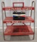 Vintage Mobil Service Station Auto Batteries Display Shelf Rack w/ NOS Battery