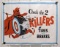 4ft 1950s-60s 2 Killers Tire Auto Shop Canvas Banner w/ Devil Graphics