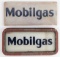 (2) Vintage Mobilgas Gas Pump Glass Insert Signs