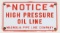 Vintage SSP Mobil Magnolia Pipe Line Co. Notice Oil Line Sign