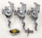 3) Vintage OEM Ford Mustang Metal Grill Emblems & More