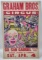 Vintage Graham Bros Circus Cardboard Advertising Sign/ Poster
