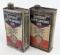 2) Early SOCONY Standard Oil Auto Spring Oil One Quart Cans