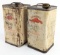Lot Of 2 Early Mobiloil Gargoyle 1 Gallon Oil Cans