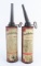 (2) Early Vacuum Oil Company Mobilubricant Handy Package One Pound Oil Cans