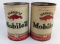 (2) Early Gargoyle Mobiloil 5 Quart Metal Oil Cans