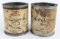 (2) Early Gargoyle Mobilgrease 1 Pound Grease Cans