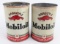 (2) Early Gargoyle Mobiloil 1 Quart Metal Oil Cans