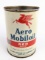 Vintage Aero Mobiloil Red Band Aircraft Oil One Quart Metal Can