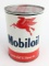Full Vintage Mobiloil Aero Red Band Aircraft Metal Quart Oil Can