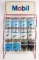(12) Vintage Mobil Jet Oil Quart Cans w/ Metal Display Rack
