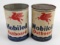 (2) Vintage Mobiloil Outboard Quart Metal Oil Cans