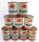 (9) Vintage Mobiloil One Quart Metal Oil Cans