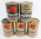 (5) Vintage Mobil Mobiloil Special One Quart Metal Oil Cans