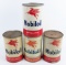 (4) Vintage Mobiloil 5 Quart Metal Oil Cans