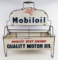 Vintage Mobiloil Service Station Quart Oil Can Display Rack Carrier